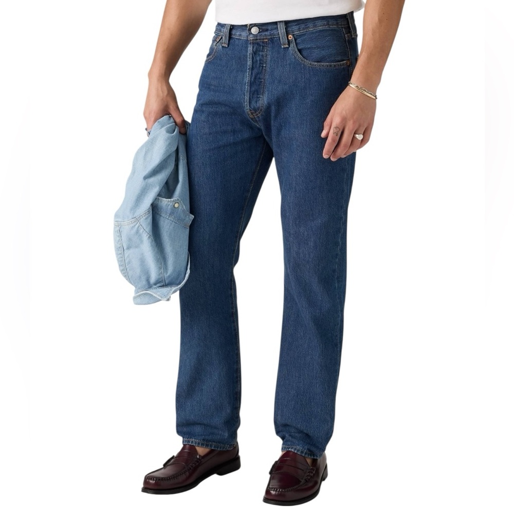 Levi's 501•Men's Classic Straight Dark Wash Blue Jeans